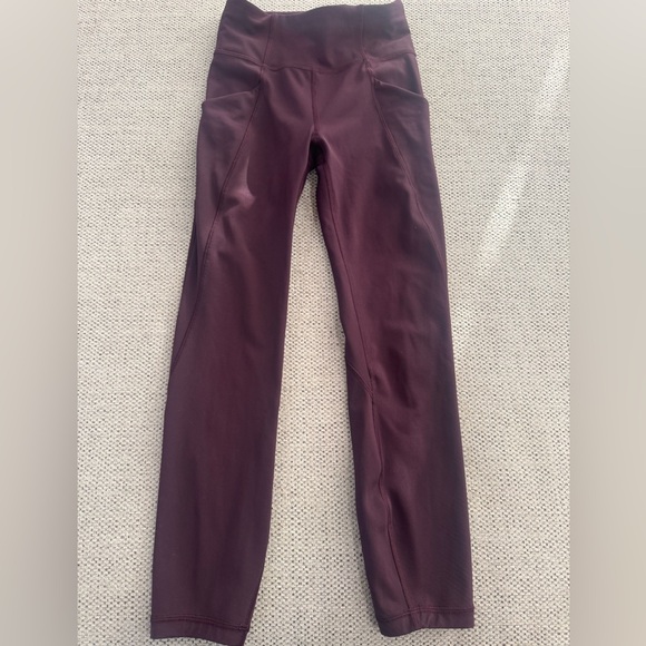 High-Waisted Lululemon Burgundy Leggings:) Very good condition size 2🍇 - Picture 1 of 5
